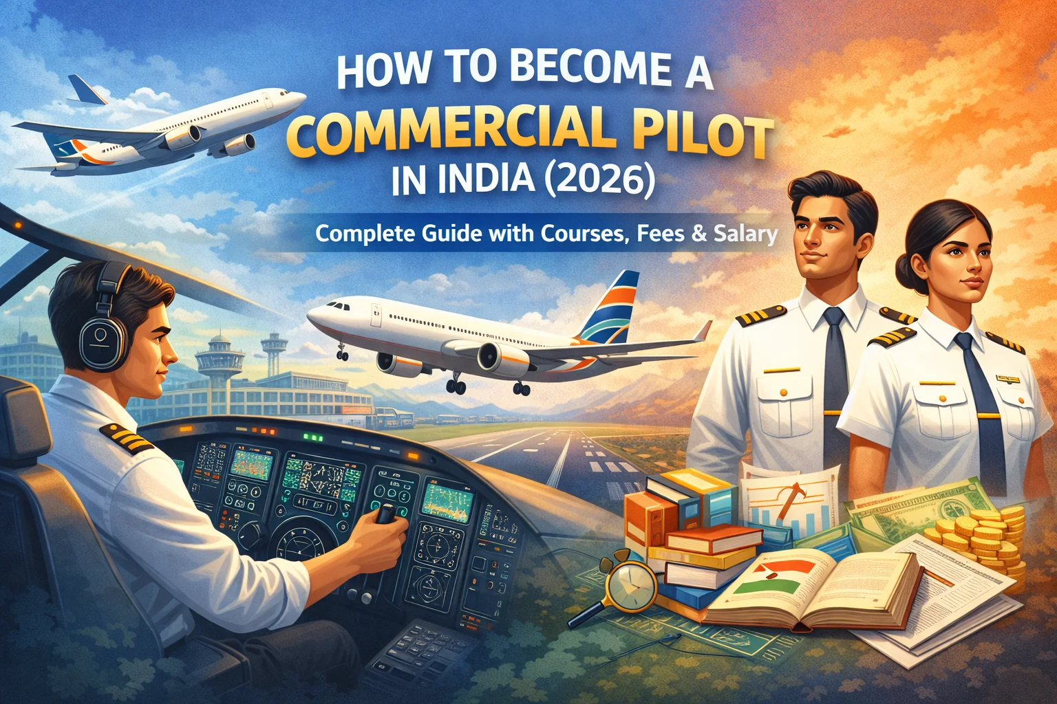 How to Become a Commercial Pilot in India (2026): Complete Guide with Courses, Fees & Salary